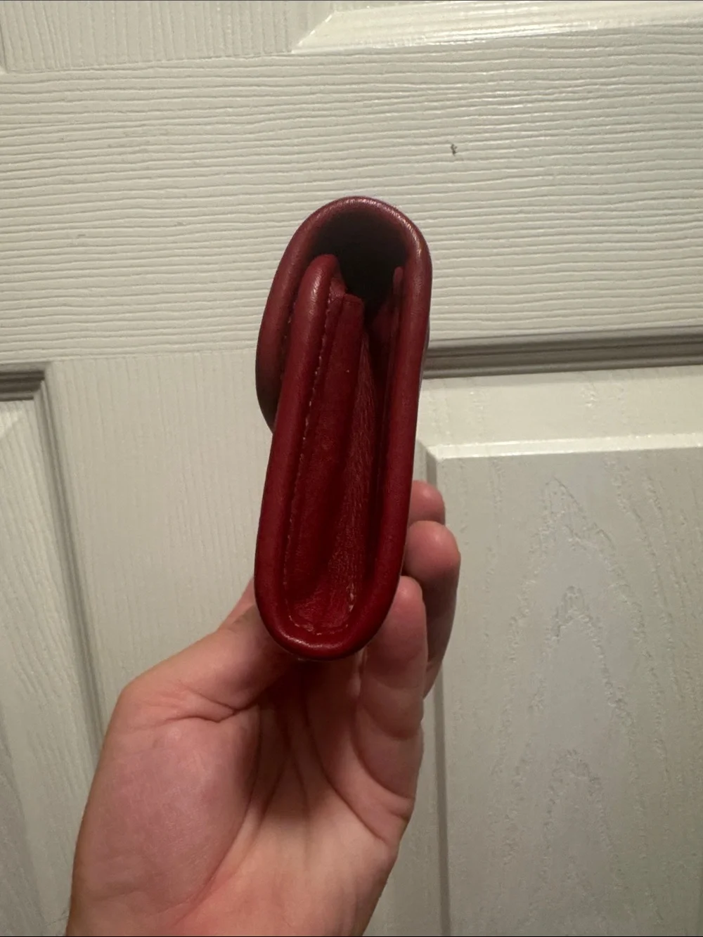 Coach Red Leather Key Pouch with Gold Hardware - Picture 5 of 9